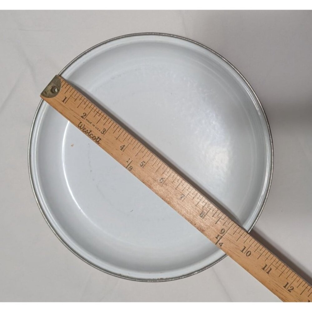 Strawberry Enamel Stew Pot Lid 6 Quart Yellow White Retro Cookware Vintage - Picture 13 of 16